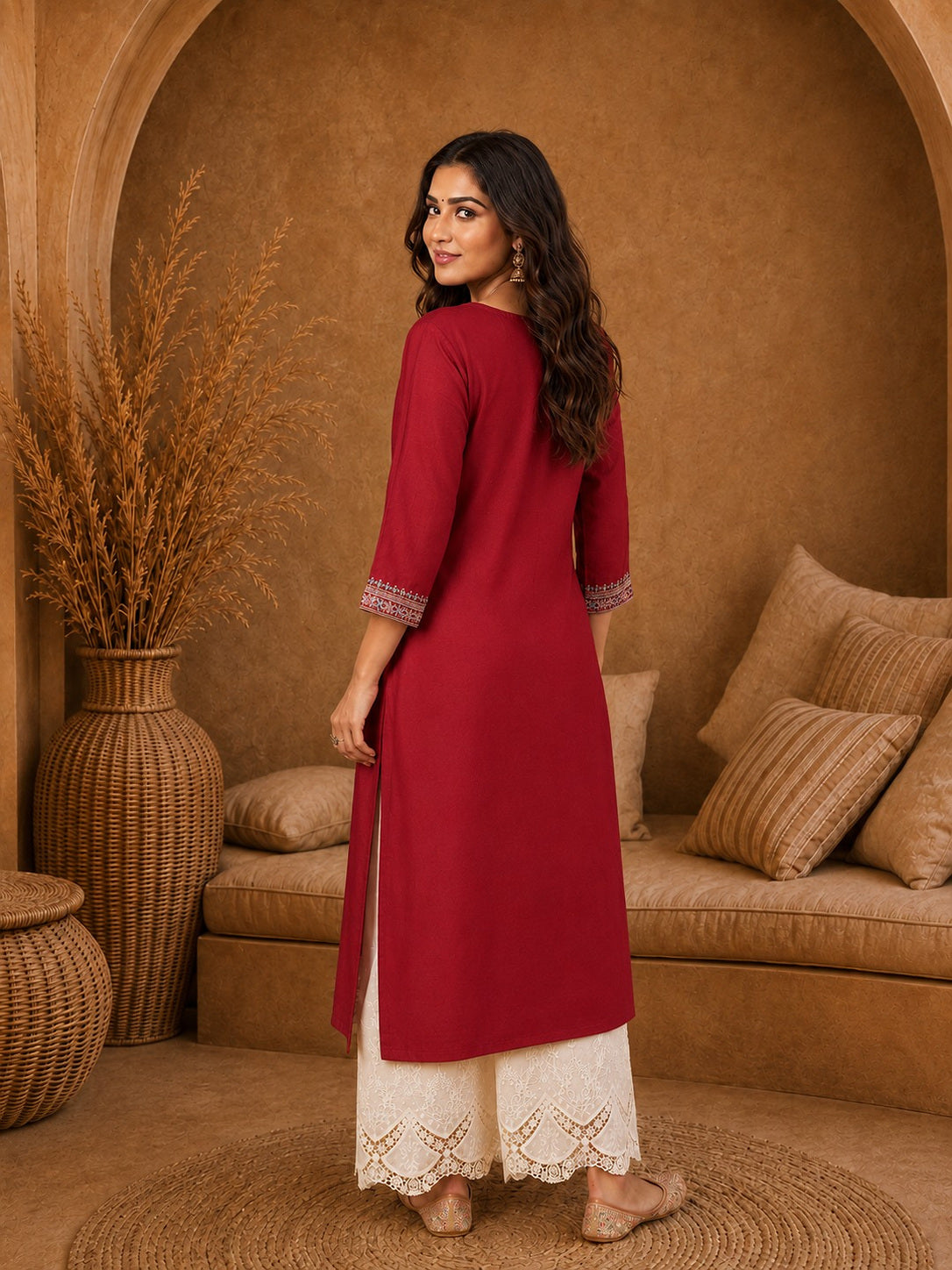 Cherry-Beam-Premium-Embroidery Kurta