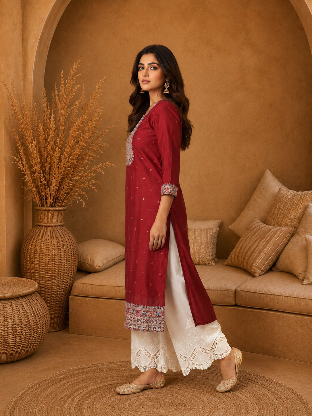 Cherry-Beam-Premium-Embroidery Kurta