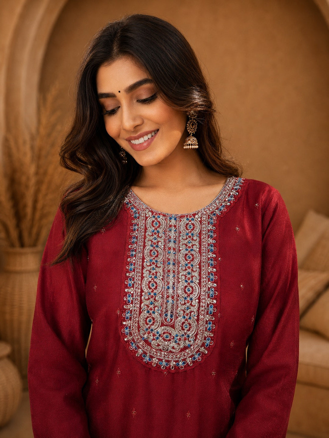 Cherry-Beam-Premium-Embroidery Kurta